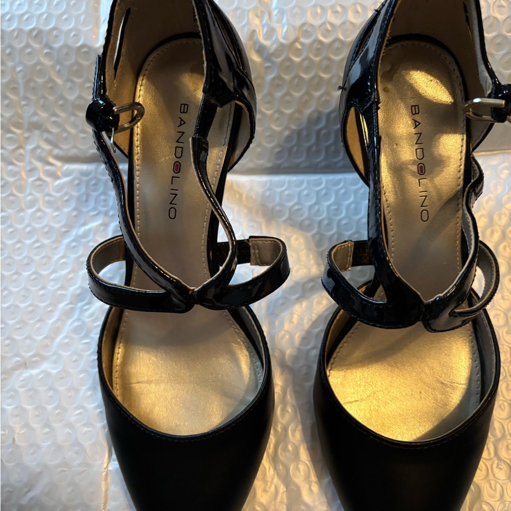 Bandolino Black Patent Strappy Heels